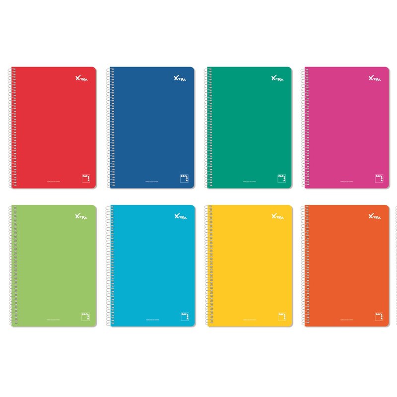 Cuaderno Espiral Folio Pacsa 60 g Cuadro 4mm 80 hojas Tapa Dura