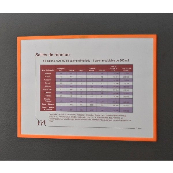 Marco de identificación rígido Tarifold A4 blanco