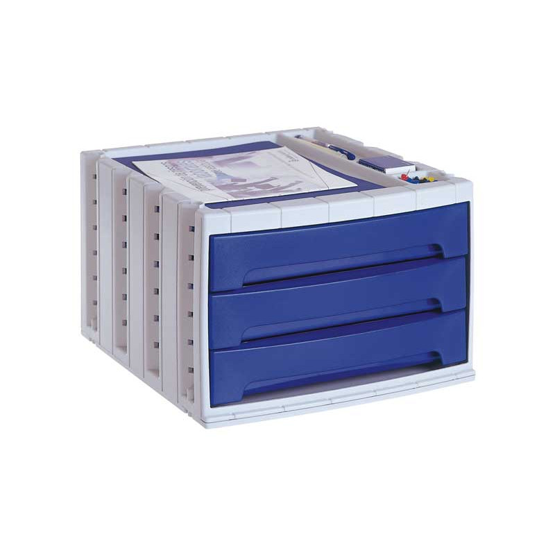 Módulo de 3 cajones Archivo 2000 Archivotec Azul opaco