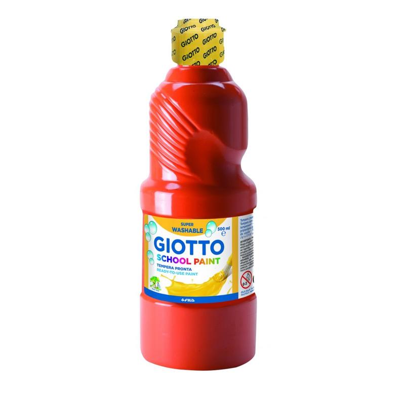 Témpera escolar lavable Giotto 500ml Rojo escarlata