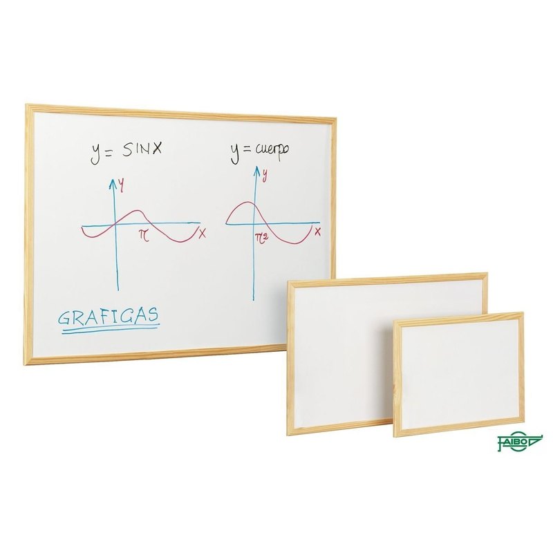 Pizarra Blanca Faibo con Marco de Madera 80x120cm