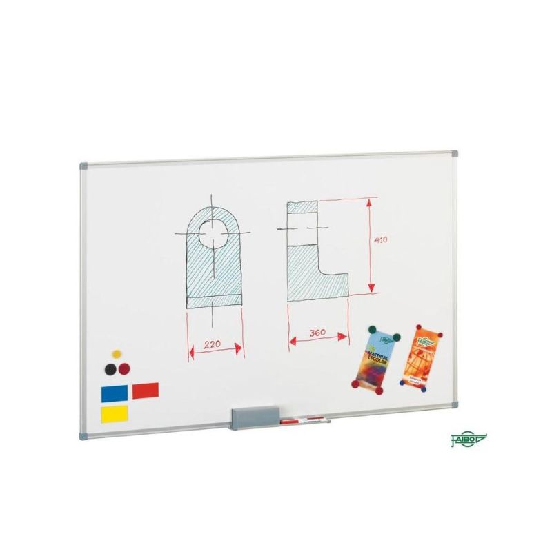 Pizarra Blanca Faibo Magnética con Marco de Aluminio 45x60cm