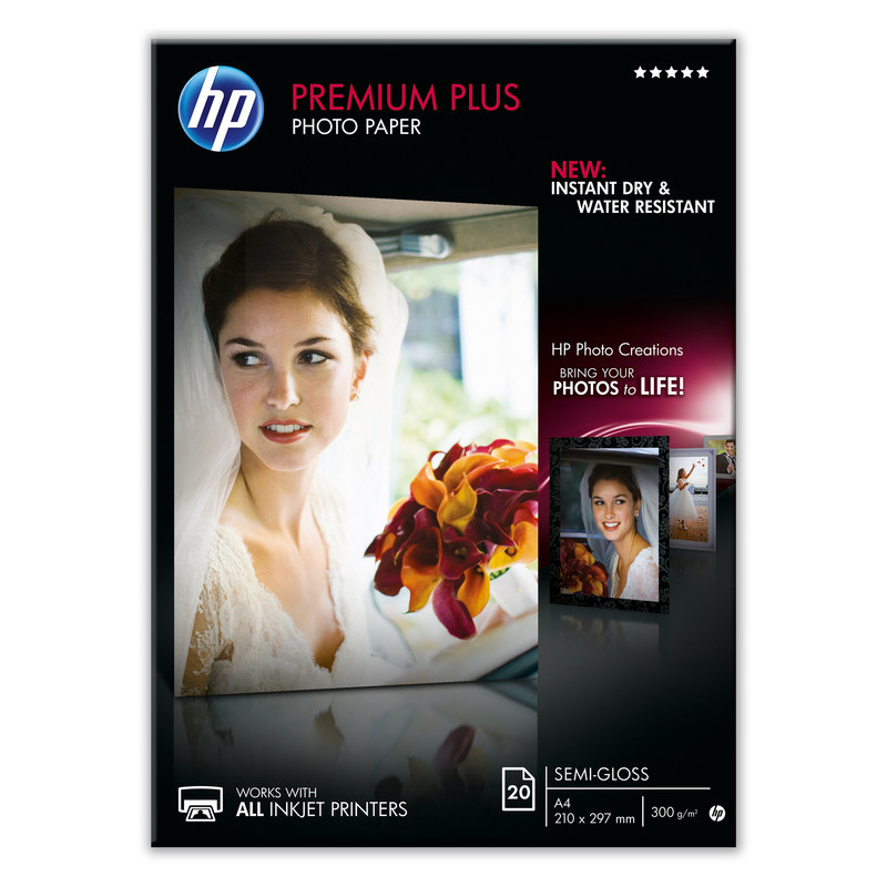 Papel fotográfico inkjet semisatinado A4 300g Hp Premium Plus