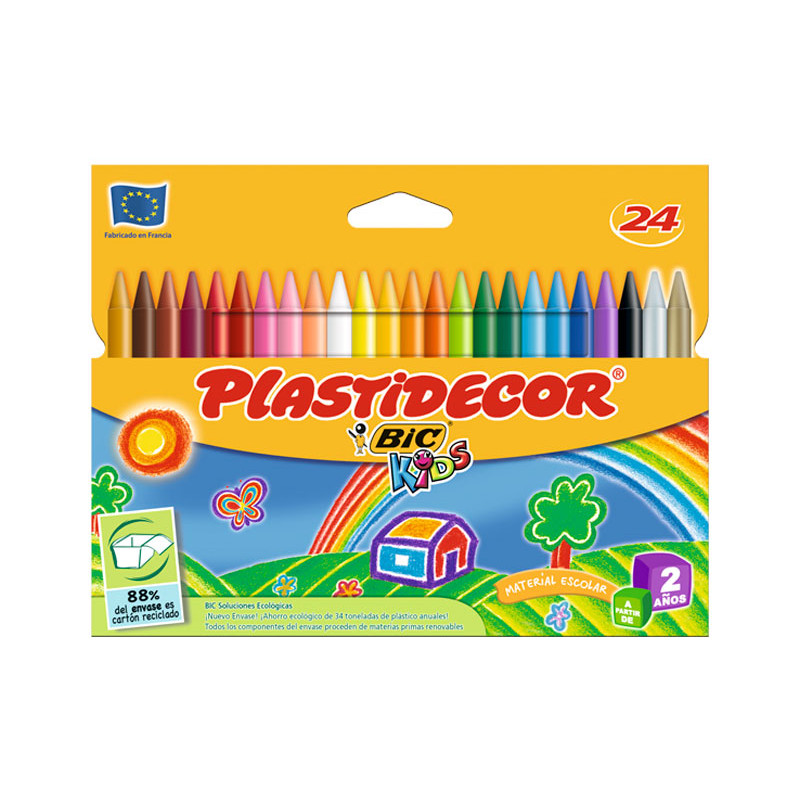 Caja de 24 Ceras Finas de Colores Plastidecor