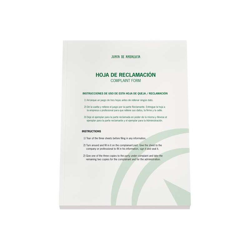 Libro de Hojas de Reclamaciones Junta de Andalucía