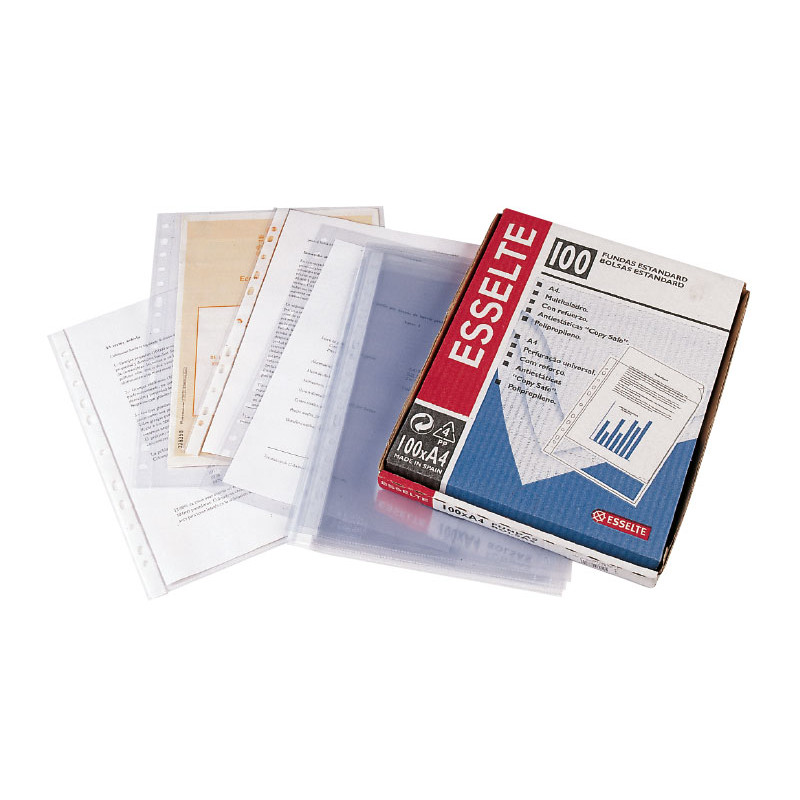 Funda Multitaladro Esselte Folio 16 Taladros Cristal 120 Micras (Pack 100)