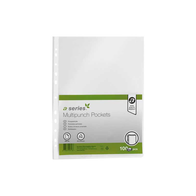 Funda Multitaladro A-Series A4 11 Taladros Cristal 110 Micras (Pack 100)